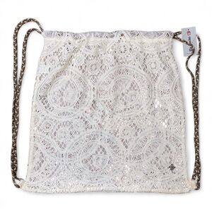 Buckle NWT Cream Lace Drawstring Bag